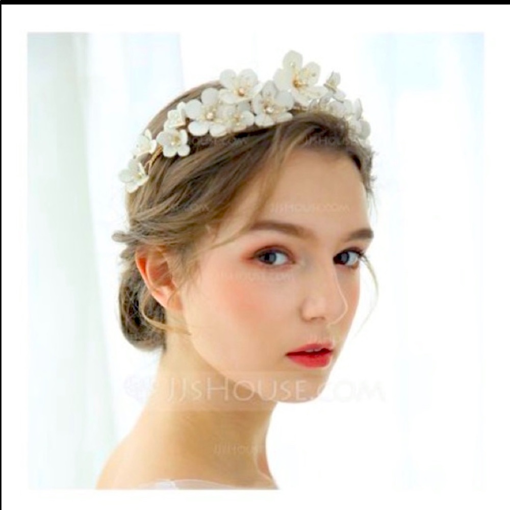 Leather & crystal headband